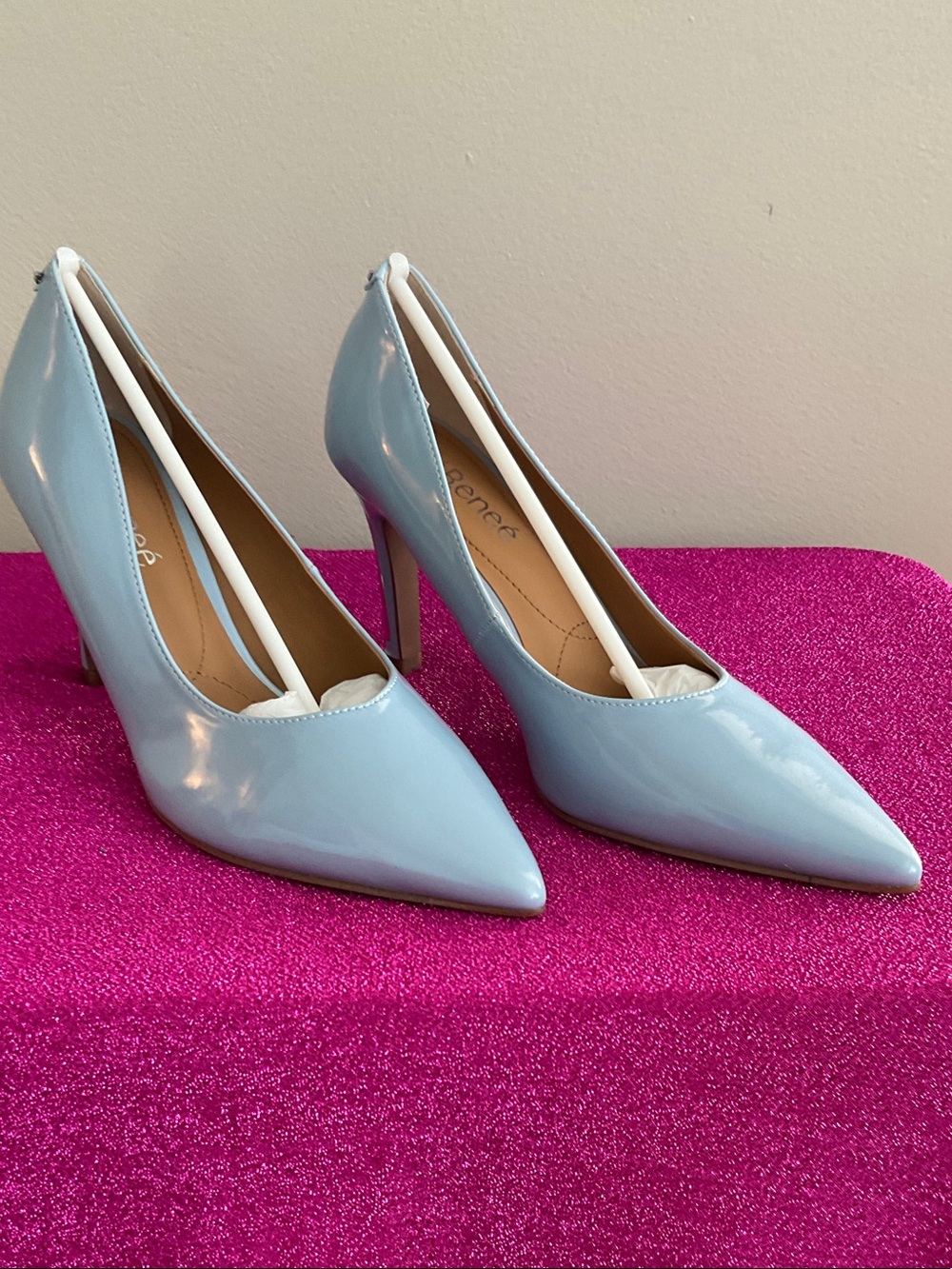 J.Renee Powder Blue Patent Pointed-Toe Pumps